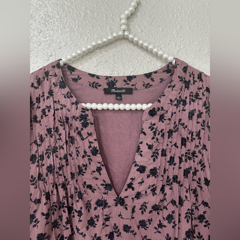 Madewell Tillie Puff-Sleeve Mini Dress in Shadow Blooms Size M-L - Picture 7 of 12